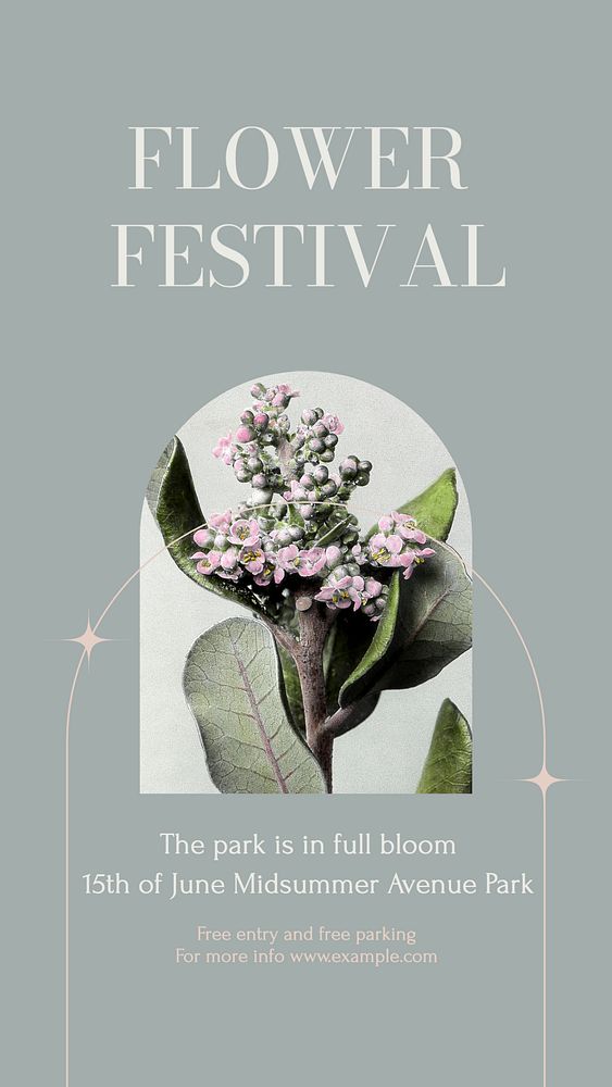 Flower festival Instagram story template, editable design