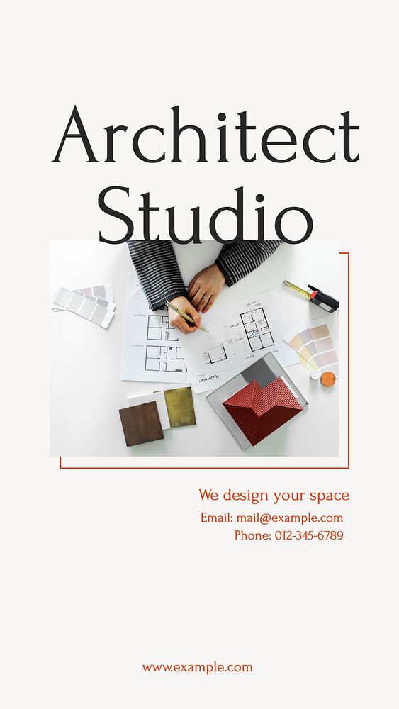 Architect studio Instagram story template, editable design