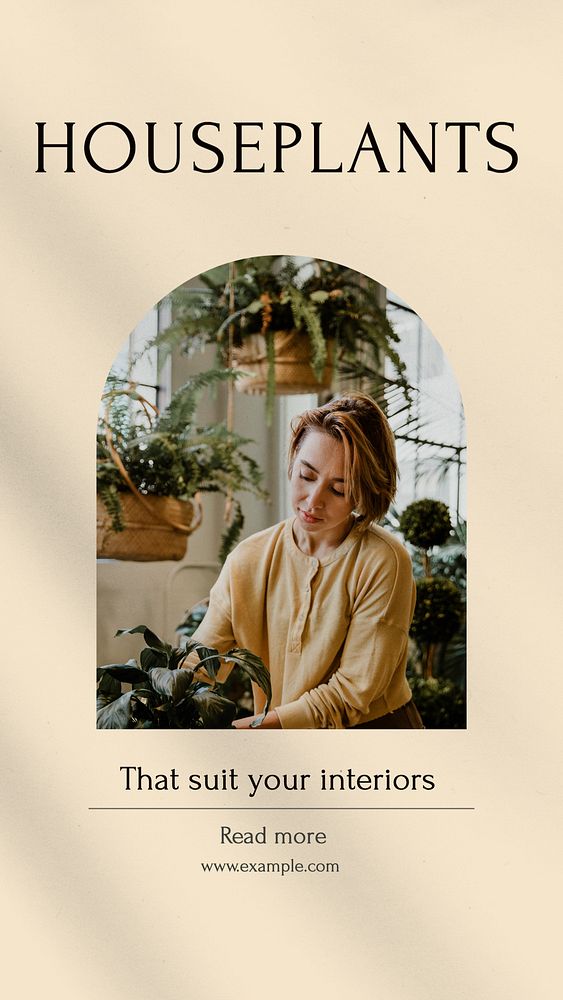 Houseplant Instagram story template, editable design