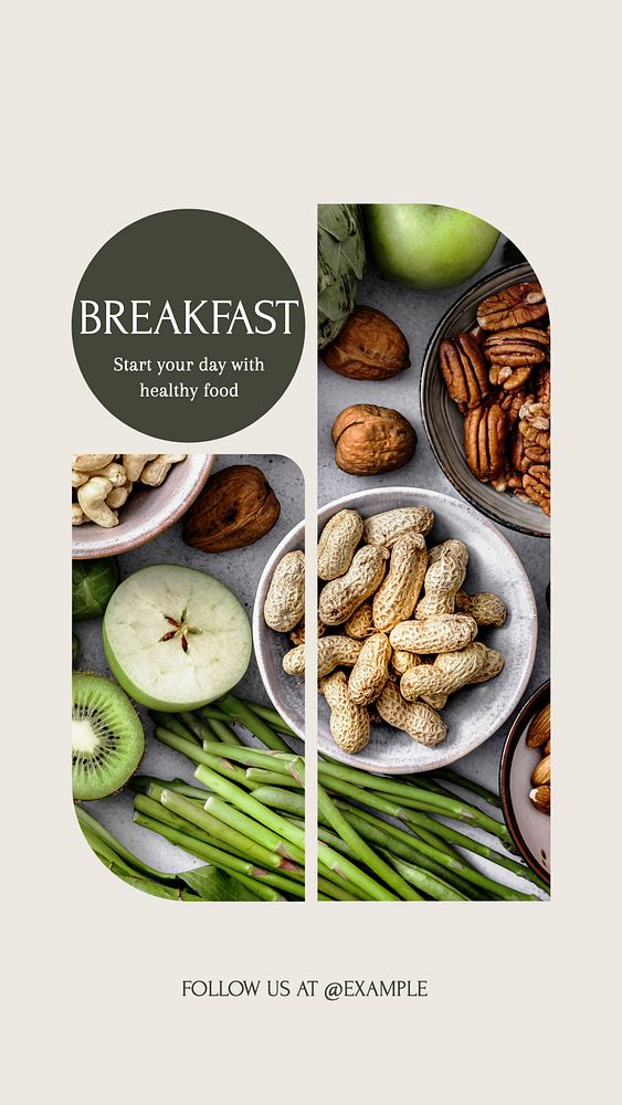 Breakfast Instagram story template, editable design