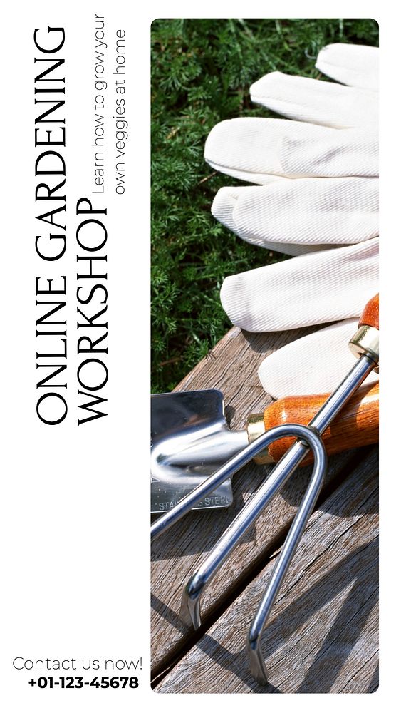 Gardening workshop Instagram story template, editable design