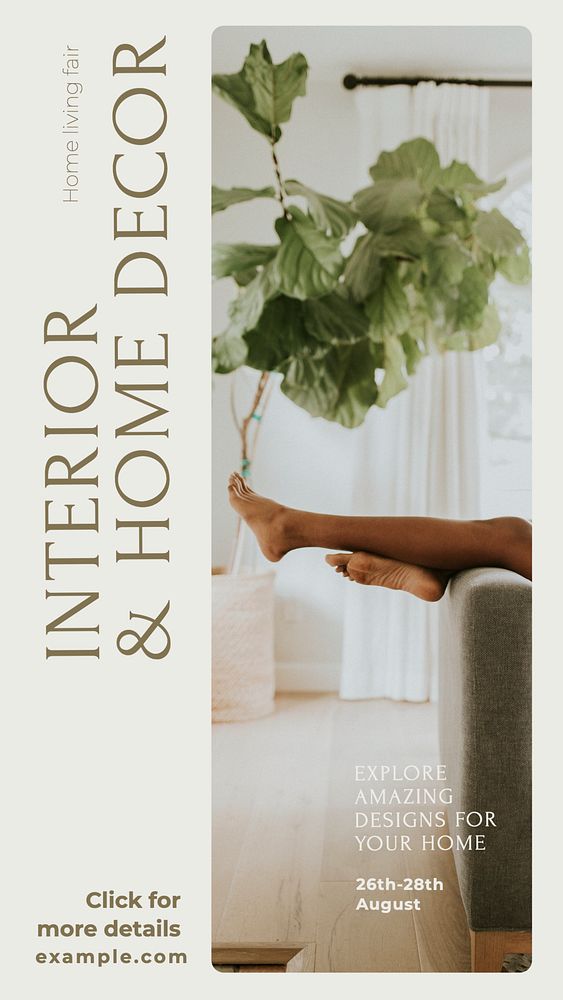 Home decor Instagram story template, editable design