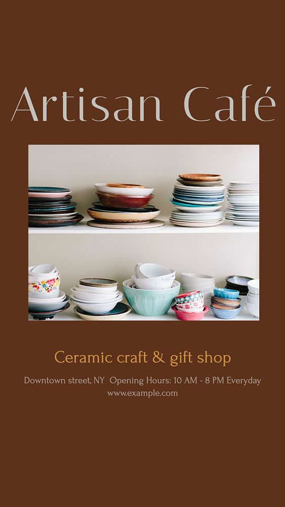 Artisan cafe Instagram story template, editable design