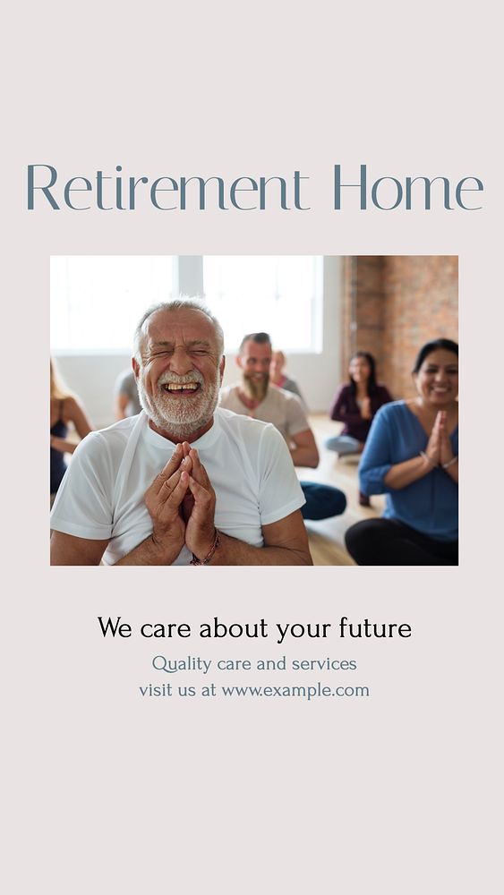 Retirement home Instagram story template, editable design