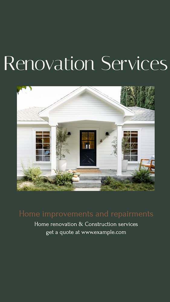 Renovation services Instagram story template, editable design