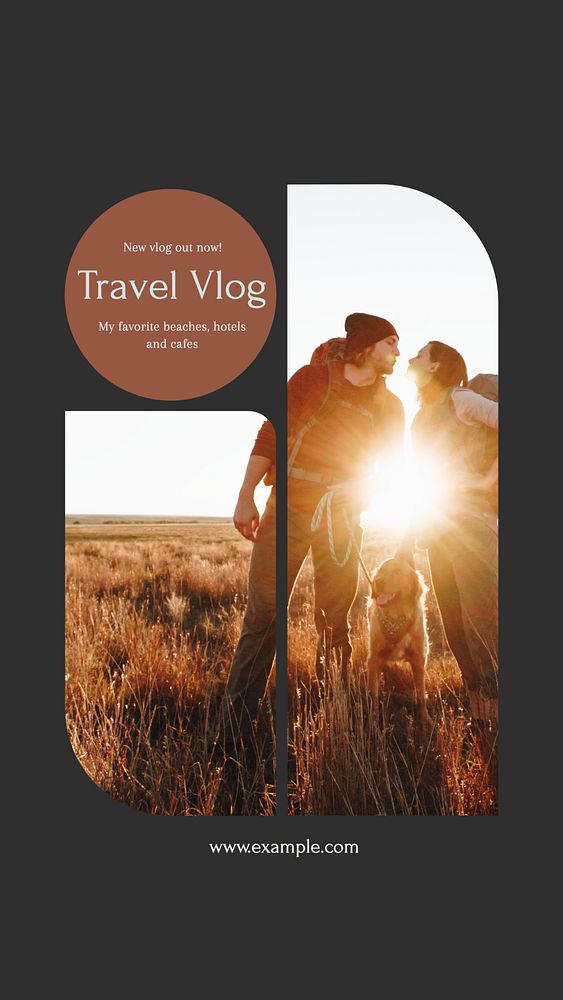 Travel vlog Instagram story template, editable design