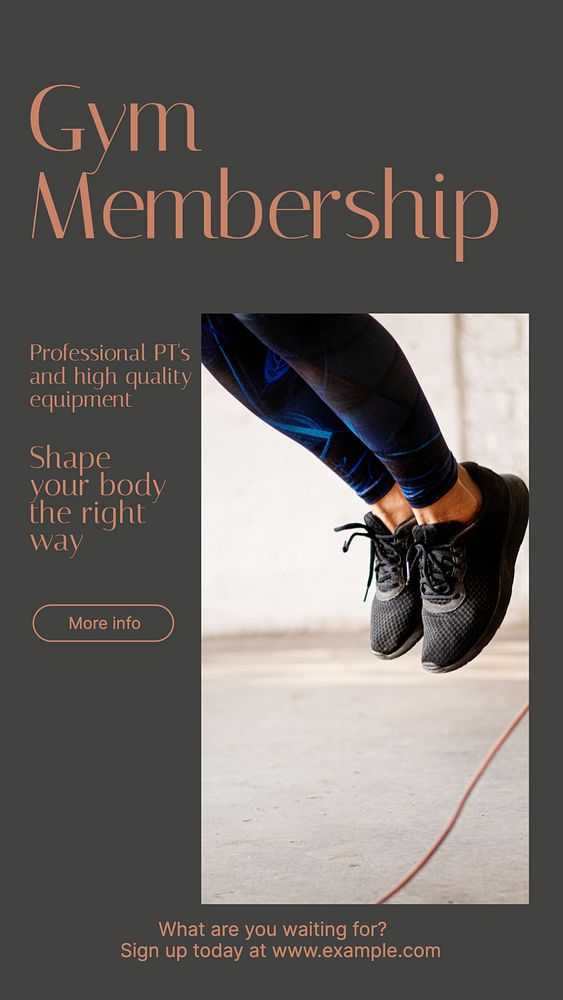 Gym membership Instagram story template, editable design