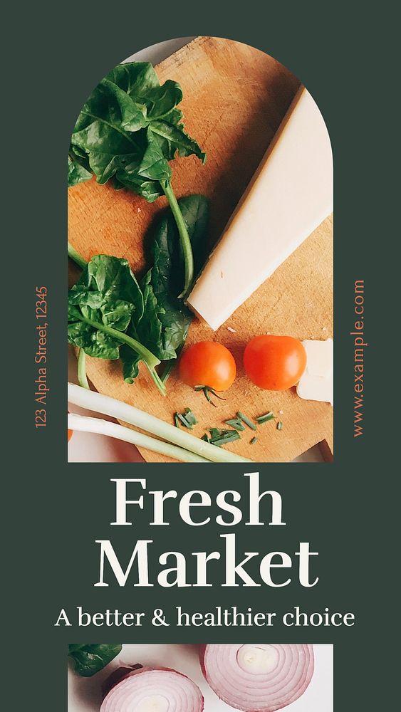 Organic fresh market Instagram story template, editable design