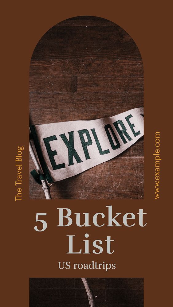 Bucket list Instagram story template, editable design