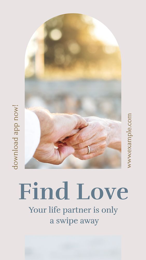 Find love Instagram story template, editable design