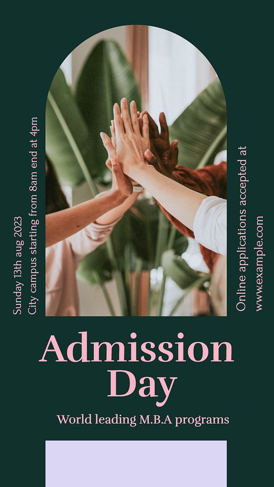 Admission day Instagram story template, editable design