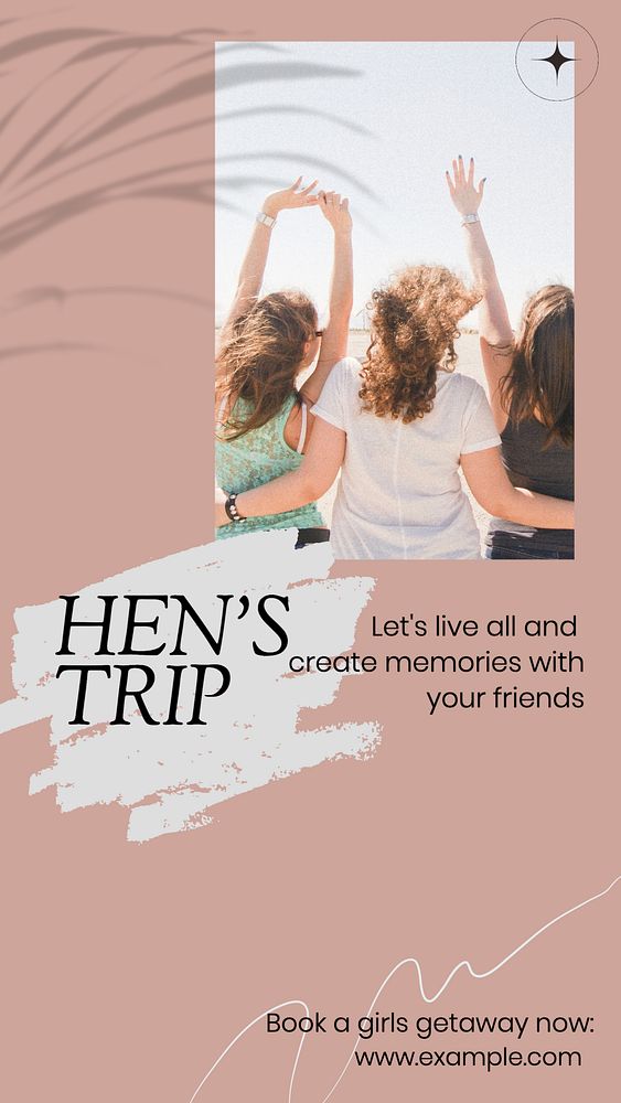 Hen's trip Instagram story template, editable design