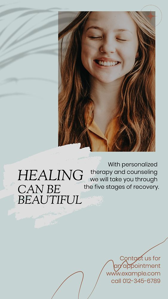 Healing and recovery Instagram story template, editable design