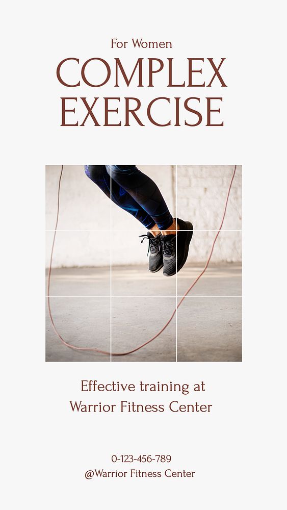 Complex exercise Instagram story template, editable design