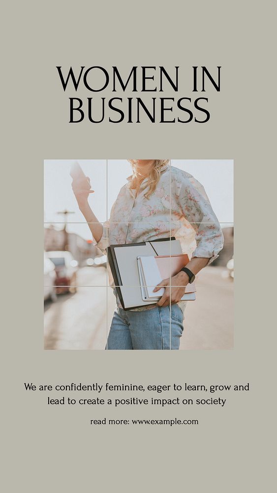 Women in business workshop Instagram story template, editable design