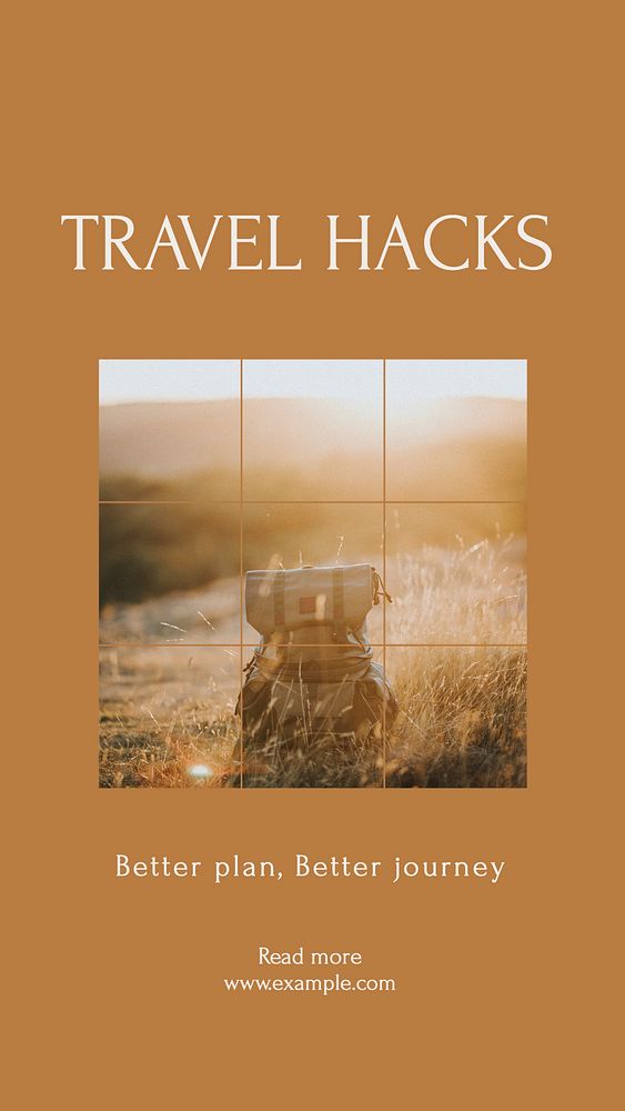 Travel hacks Instagram story template, editable design