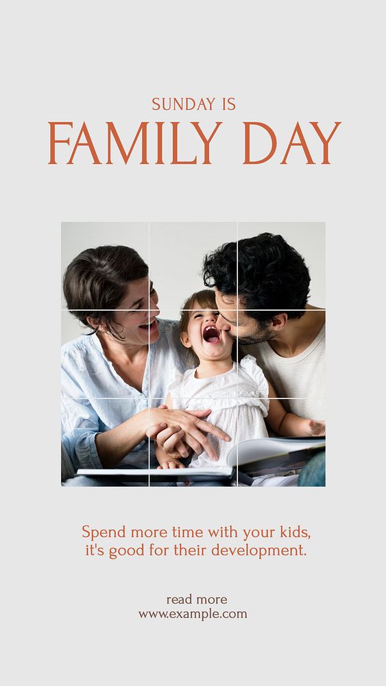 Family time Instagram story template, editable design