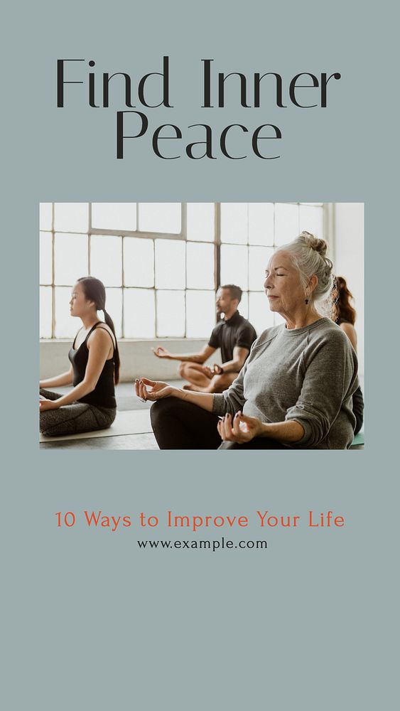 Find inner peace Instagram story template, editable design