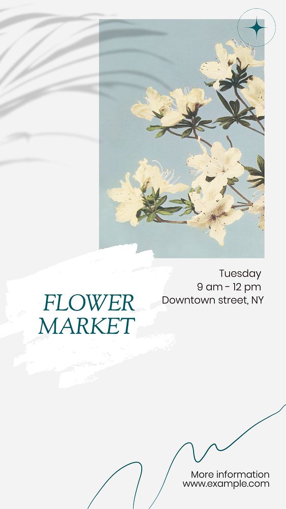 Flower market Instagram story template, editable design