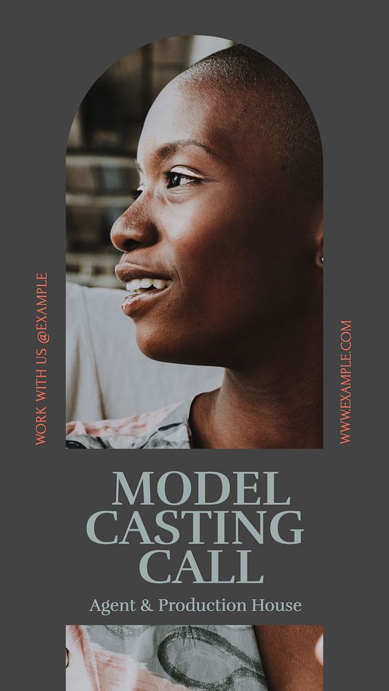 Model casting call Instagram story template, editable design