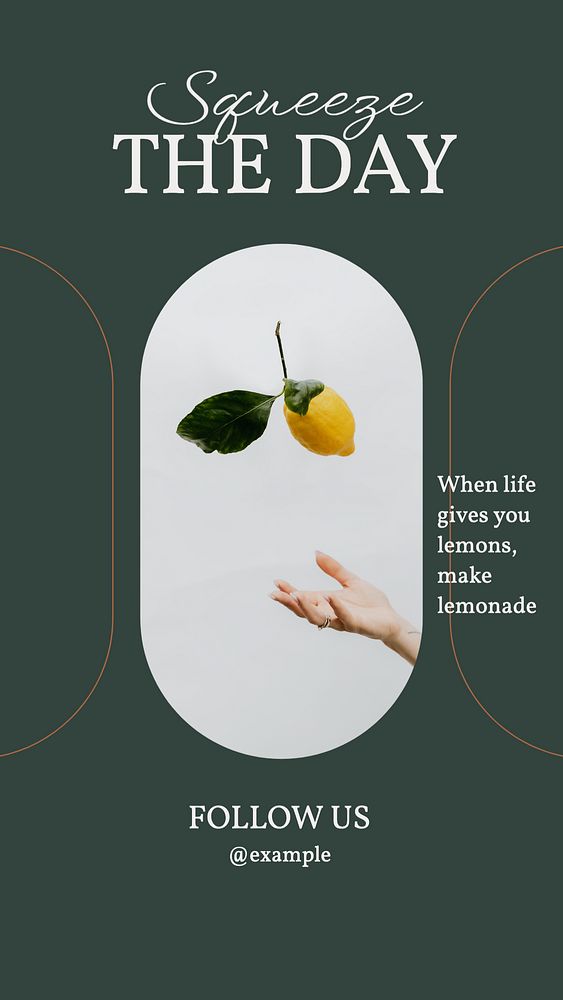 Lemons quote Instagram story template, editable design