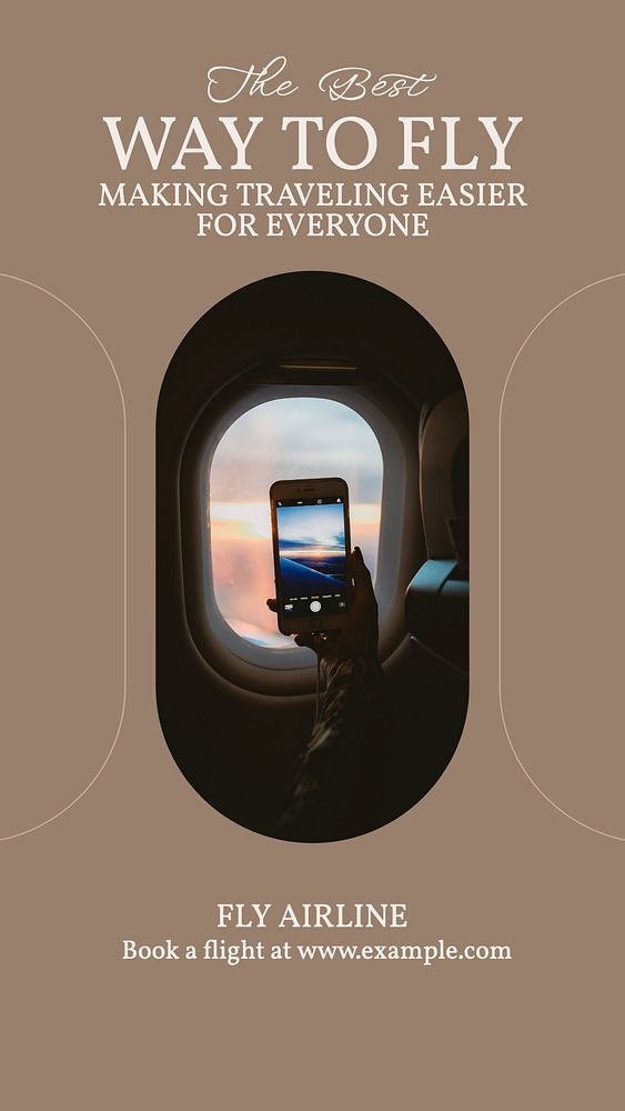 Airline advertisement Instagram story template, editable design