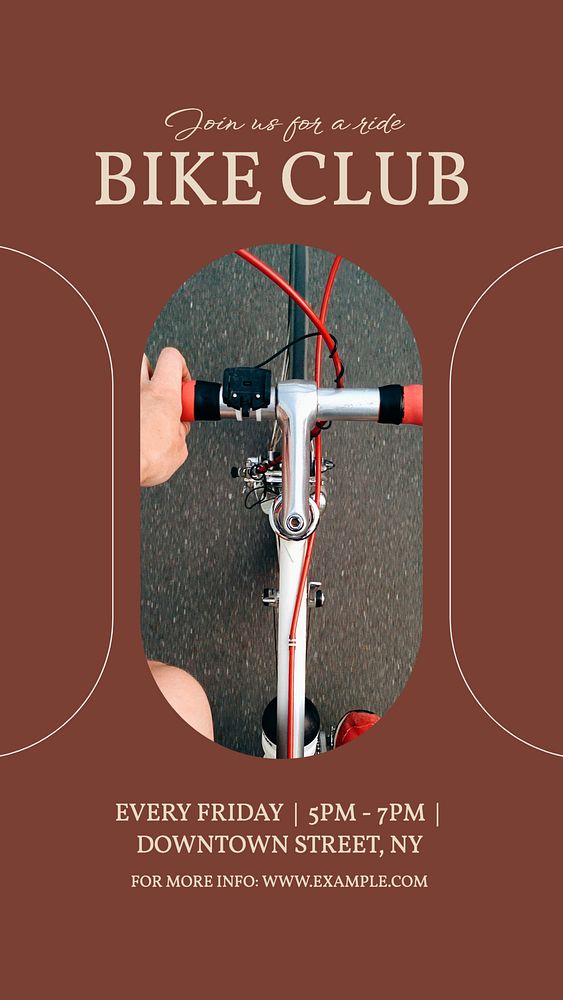 Bike club ads Instagram story template, editable design