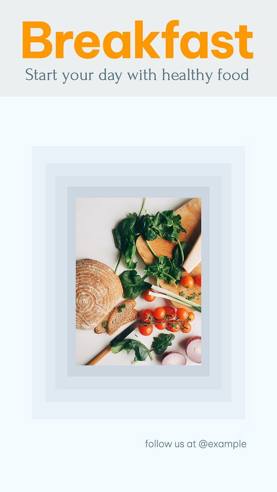 Breakfast Instagram story template, editable design