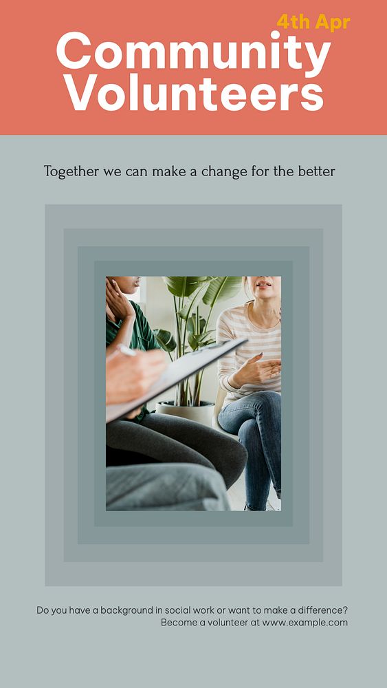 Community volunteers Instagram story template, editable design