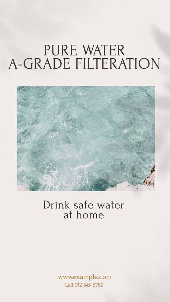 Pure water Instagram story template, editable design