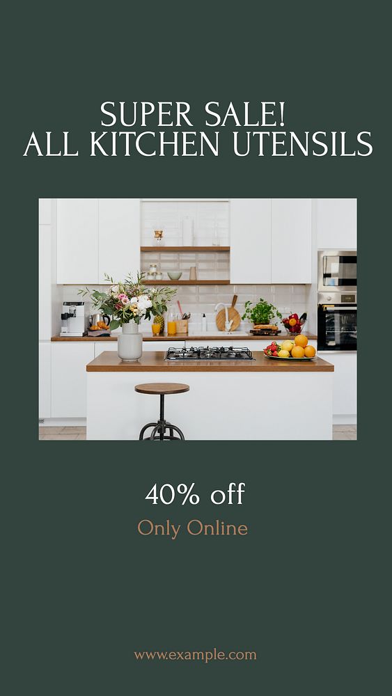 Kitchen sale Instagram story template, editable design