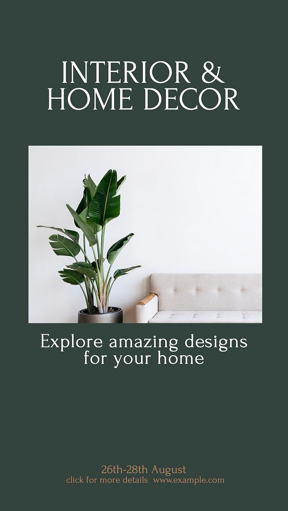 Home decor Instagram story template, editable design