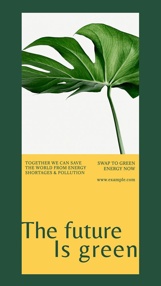 The future is green Instagram story template, editable design