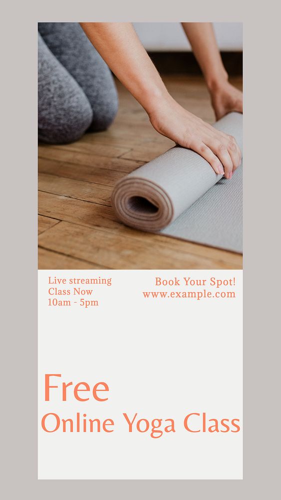 Online yoga class Instagram story template, editable design