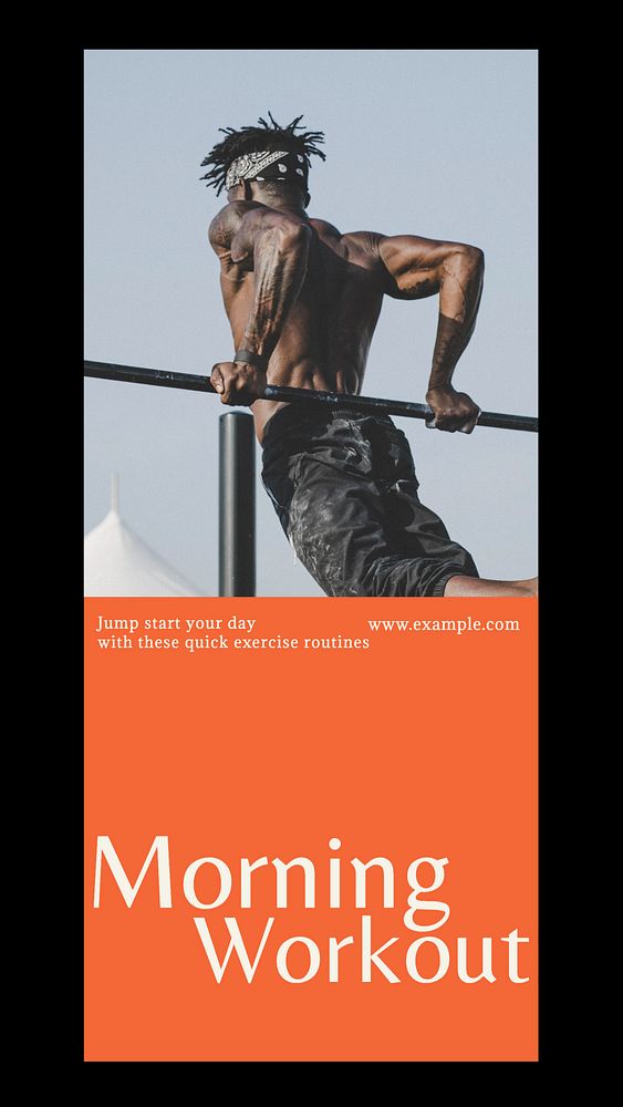 Morning workout routine Instagram story template, editable design