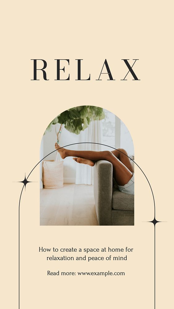 Relax at home Instagram story template, editable design