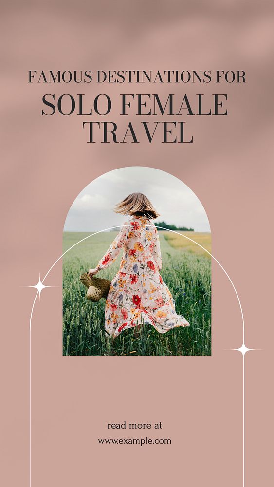 Female travel Instagram story template, editable design