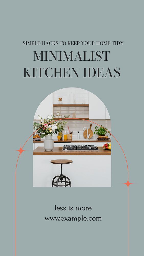 Kitchen interior Instagram story template, editable design