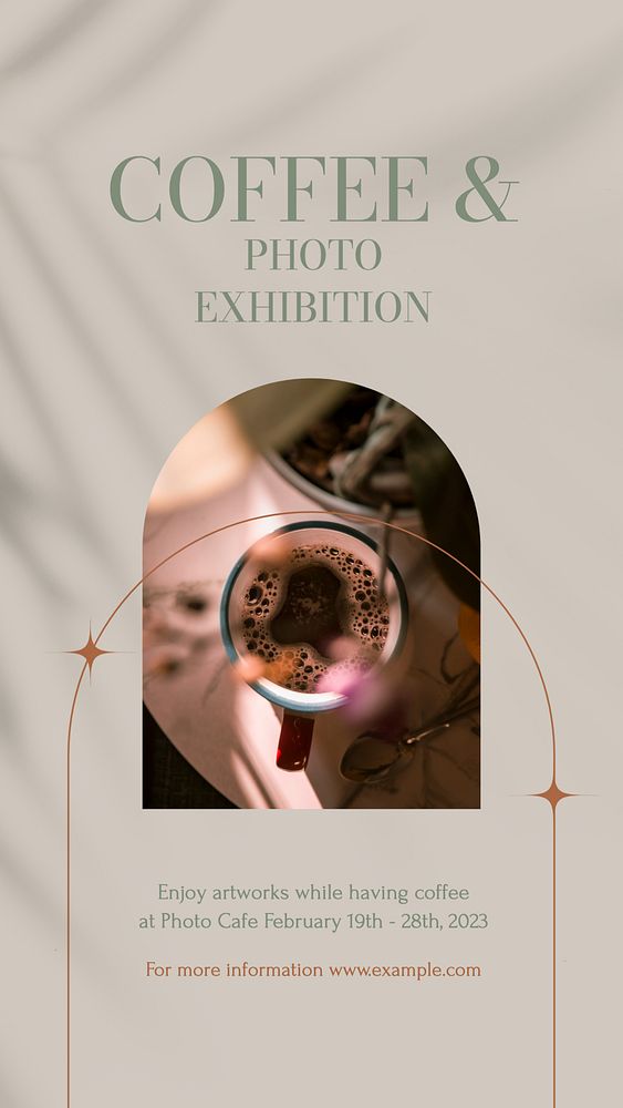 Photo exhibition Instagram story template, editable design