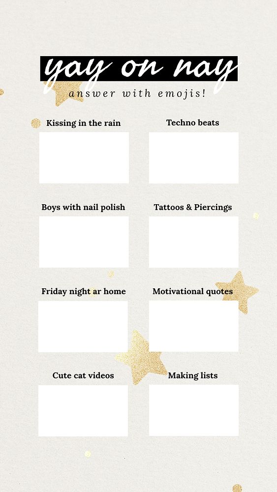Engagement Instagram story template, aesthetic checklist