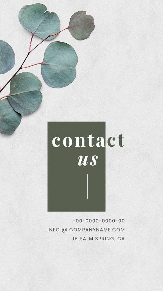 Botanical Instagram story template, editable text