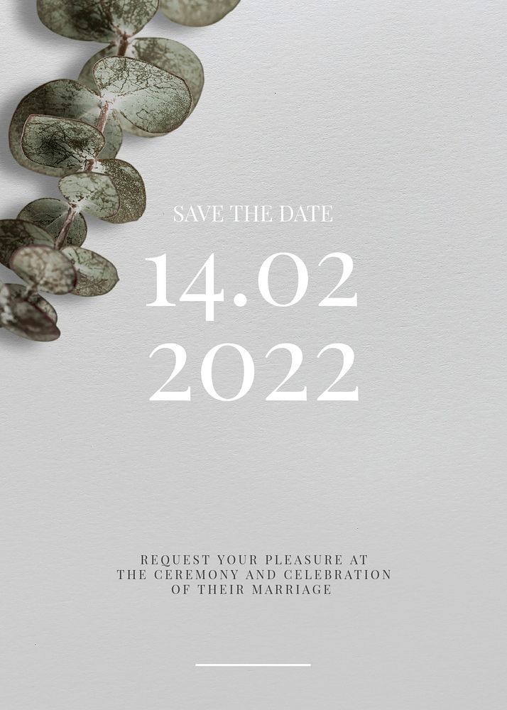 Editable minimal invitation card template for wedding ceremony