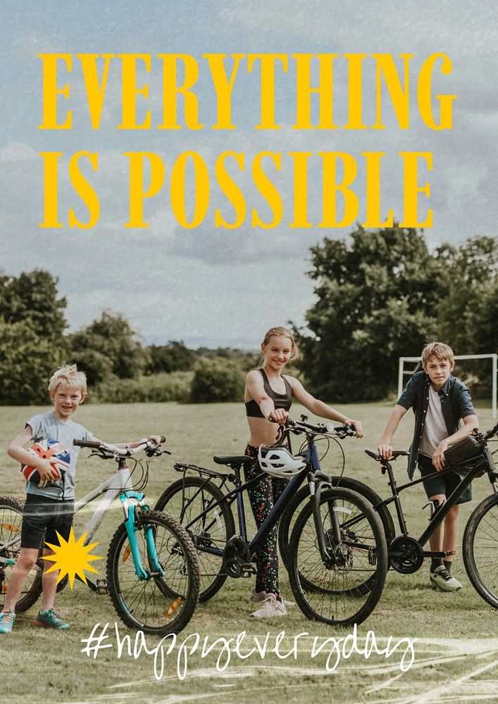 Everything is possible poster template, Summer aesthetic