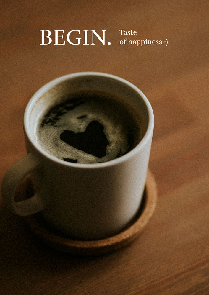 Coffee aesthetic poster template, cafe photo