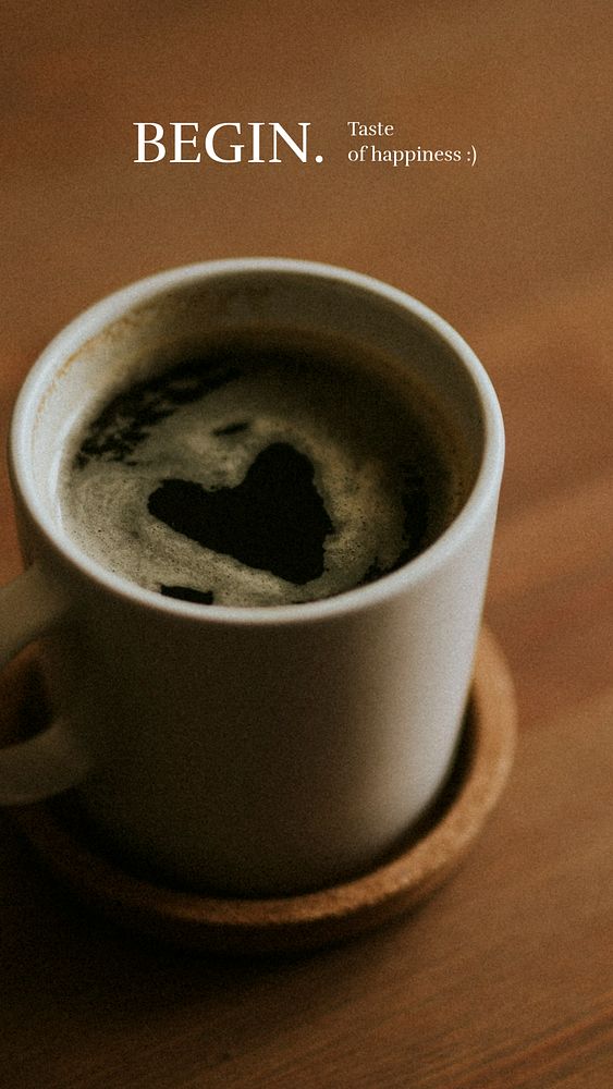 Coffee aesthetic Instagram story template, cafe photo
