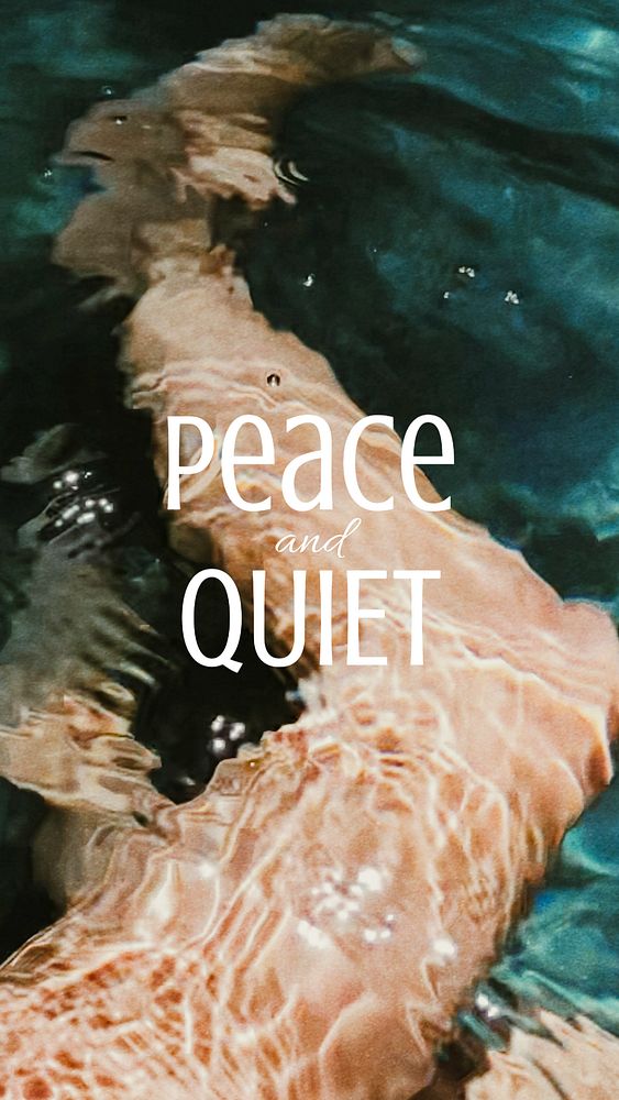 Summer aesthetic Instagram story template, peace and quiet text