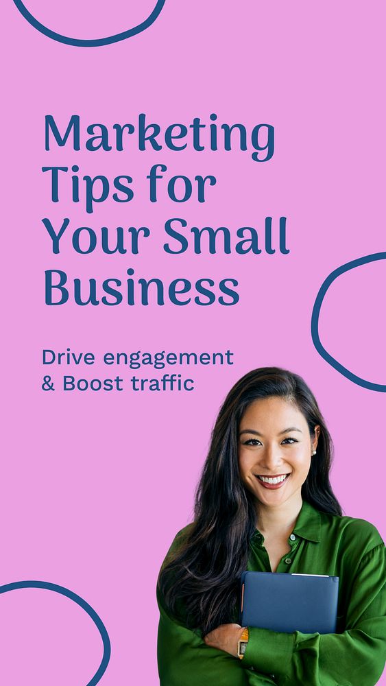 Business marketing Instagram story template, woman photo 