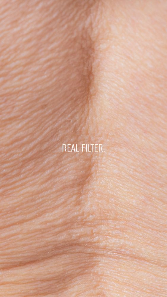 Real filter Instagram story template, old, wrinkled skin photo