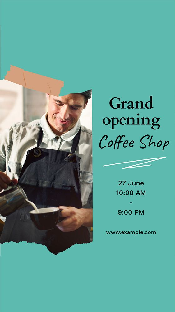 Coffee shop Instagram story template, promotion ad