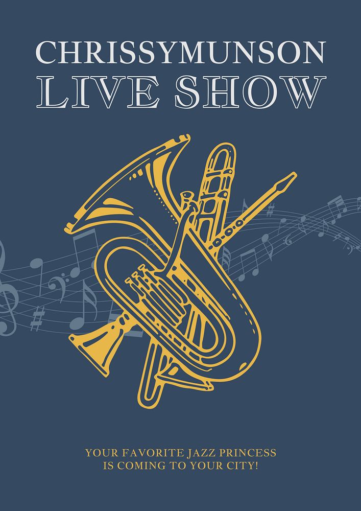 Jazz music poster template, entertainment